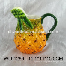 2016 newest ceramic milk mug with pineapple design for kitchen